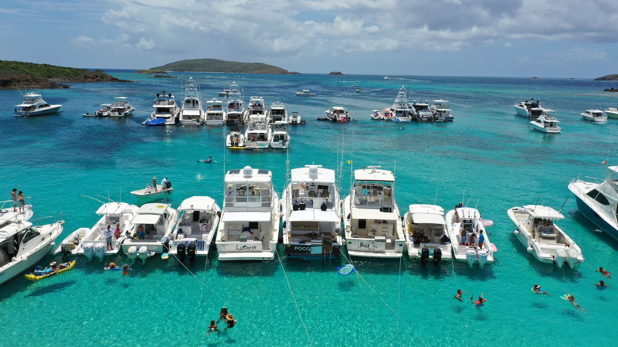 Aerial view of crystal-clear Caribbean waters near Puerto Rico